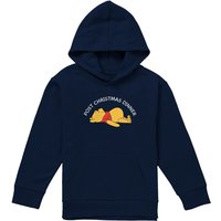 Disney Winnie The Pooh Christmas Dinner Youth Kids Pull-Over Hoodie, Navy | Size: 7-8 Years