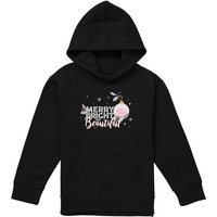 Disney Princess Christmas Merry, Bright & Beautiful Youth Kids Pull-Over Hoodie, Black | Size: 7-8 Years