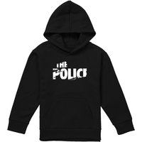 The Police Torn Stripe Logo Youth Kids Pull-Over Hoodie, Black | Size: 9-11 Years