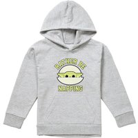 Disney Star Wars The Mandalorian Grogu Napping Pod Youth Kids Pull-Over Hoodie, Athletic Heather in Grey | Size: 7-8 Years