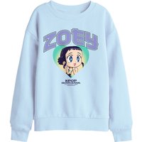 Kpop Demon Hunters Huntrix Zoey Collegic Sweatshirt Light Blue