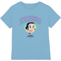 Kpop Demon Hunters Huntrix Zoey Collegic T Shirt Light Blue