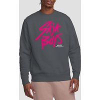 Netflix Kpop Demon Hunters Saja Boys Pink Logo Sweatshirt, Charcoal | Size: Medium