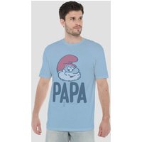 Papa Smurf Papa T Shirt Light Blue