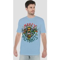 Tmnt Mayhem Merry Mutants Christmas T Shirt Light Blue