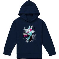 Marvel Ghost Spider Web Star Youth Kids Pull-Over Hoodie, Navy | Size: 9-11 Years