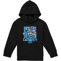 Disney Star Wars Papercut R2D2 Youth Kids Pull-Over Hoodie, Black | Size: 7-8 Years