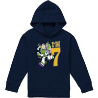 Disney Toy Story Birthday Buzz I'M 7 Youth Kids Pull-Over Hoodie, Navy | Size: 7-8 Years