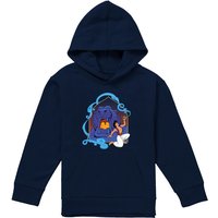Disney Aladdin & The Magic Lamp At The Cave Of Wonders Youth Kids Pull-Over Hoodie, Navy | Size: 5-6 Years
