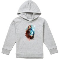 Disney Obiwan Kenobi Kenobi Painted Youth Kids Pull-Over Hoodie, Athletic Heather in Grey | Size: 9-11 Years
