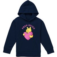 Disney Winnie The Pooh Free Hugs Valentine'S Day Youth Kids Pull-Over Hoodie, Navy | Size: 12-13 Years