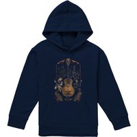 Disney Coco Painted Poster With Guitar, Ernest, Miguel & Hector Youth Kids Pull-Over Hoodie, Navy | Size: 12-13 Years