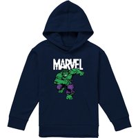 Marvel Hulk Pixel Youth Kids Pull-Over Hoodie, Navy | Size: 9-11 Years