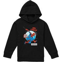 Marvel Friendly Neighborhood Spiderman Wall Crawler Comic Youth Kids Pull-Over Hoodie, Black | Size: 9-11 Years