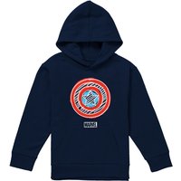 Marvel Captain America Chalkboard America Shield Youth Kids Pull-Over Hoodie, Navy | Size: 7-8 Years