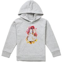 Disney Beauty & The Beast Belle Flower Silhouette Youth Kids Pull-Over Hoodie, Athletic Heather in Grey | Size: 7-8 Years