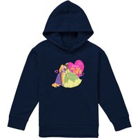 Disney Princess Valentine'S Day Friends Are For Life Youth Kids Pull-Over Hoodie, Navy | Size: 9-11 Years