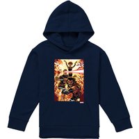 Marvel X-Men Wolverine Cyclops Jean Grey Youth Kids Pull-Over Hoodie, Navy | Size: 7-8 Years