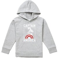 Captain America Stencil Pull Over Hoodie Athletic Heather