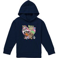 Marvel Guardians Of The Galaxy Rocket & Groot Bff Youth Kids Pull-Over Hoodie, Navy | Size: 7-8 Years