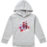 Marvel Spidey & His Amazing Friends Team Spidey Youth Kids Pull-Over Hoodie, Athletic Heather in Grey | Size: 7-8 Years