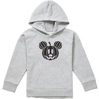 Disney Mickey Mouse Pumpkin Head Youth Kids Pull-Over Hoodie, Athletic Heather in Grey | Size: 5-6 Years