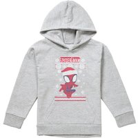 Spiderman Snowflake Christmas Jumper Pull Over Hoodie Athletic Heather