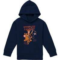 Disney Woody & Bullseye Yeehaw Youth Kids Pull-Over Hoodie, Navy | Size: 7-8 Years