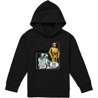 Disney Star Wars R2D2 & C3Po Manga Droids Youth Kids Pull-Over Hoodie, Black | Size: 12-13 Years