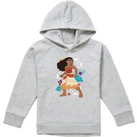 Disney Moana Ready For Adventure Youth Kids Pull-Over Hoodie, Athletic Heather in Grey | Size: 9-11 Years