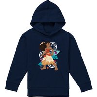 Disney Moana Ready For Adventure Youth Kids Pull-Over Hoodie, Navy | Size: 7-8 Years