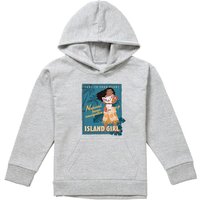 Disney Moana Island Girl Youth Kids Pull-Over Hoodie, Athletic Heather in Grey | Size: 5-6 Years