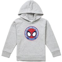 Marvel Spidey & His Amazing Friends Great Responsibility Badge Youth Kids Pull-Over Hoodie, Athletic Heather in Grey | Size: 7-8 Years