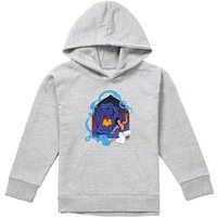 Disney Aladdin & The Magic Lamp At The Cave Of Wonders Youth Kids Pull-Over Hoodie, Athletic Heather in Grey | Size: 9-11 Years