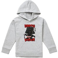 Disney Star Wars Darth Vader Kawaii Youth Kids Pull-Over Hoodie, Athletic Heather in Grey | Size: 5-6 Years