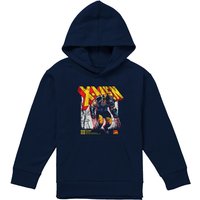 Marvel X-Men Wolverine Info Youth Kids Pull-Over Hoodie, Navy | Size: 5-6 Years