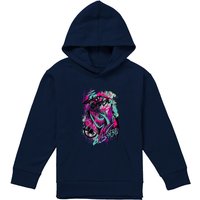 Marvel Ghost Spider Gwen Graffiti Face Youth Kids Pull-Over Hoodie, Navy | Size: 9-11 Years