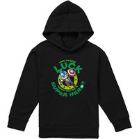 Marvel Captain America St Patrick'S Day Lucky Super Hero Youth Kids Pull-Over Hoodie, Black | Size: 9-11 Years