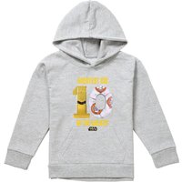 Disney Star Wars Greatest Kid C3Po Bb8 Youth Kids Pull-Over Hoodie, Athletic Heather in Grey | Size: 5-6 Years