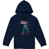 Marvel Captain America Emerge Youth Kids Pull-Over Hoodie, Navy | Size: 12-13 Years
