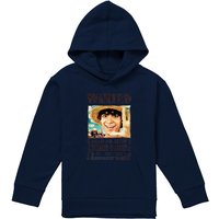 One Piece Luffy Wanted Poster Youth Kids Pull-Over Hoodie, Navy | Size: 5-6 Years