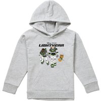 Disney Lightyear Squad Youth Kids Pull-Over Hoodie, Athletic Heather in Grey | Size: 9-11 Years