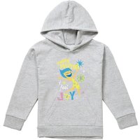 Disney Inside Out 2 Joy Think Positive Youth Kids Pull-Over Hoodie, Athletic Heather in Grey | Size: 12-13 Years