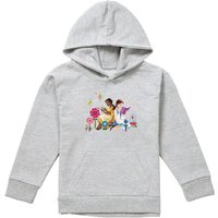 Disney Princess Tiana & Belle Love To Read Youth Kids Pull-Over Hoodie, Athletic Heather in Grey | Size: 12-13 Years