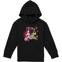Disney Princess Ariel & Tiana Friends Are Magic Youth Kids Pull-Over Hoodie, Black | Size: 9-11 Years