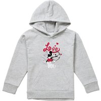 Disney Mickey Mouse Cupid Love You Valentine'S Day Youth Kids Pull-Over Hoodie, Athletic Heather in Grey | Size: 9-11 Years
