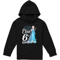 Disney Frozen Bright Like Elsa 6Th Birthday Youth Kids Pull-Over Hoodie, Black | Size: 7-8 Years