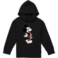 Disney Mickey Mouse Christmas Scarf Youth Kids Pull-Over Hoodie, Black | Size: 5-6 Years