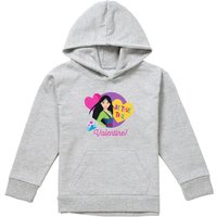 Disney Princess Valentine'S Day Be True To You With Mulan Youth Kids Pull-Over Hoodie, Athletic Heather in Grey | Size: 7-8 Years