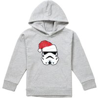 Disney Star Wars Christmas Storm Trooper Santa Youth Kids Pull-Over Hoodie, Athletic Heather in Grey | Size: 9-11 Years